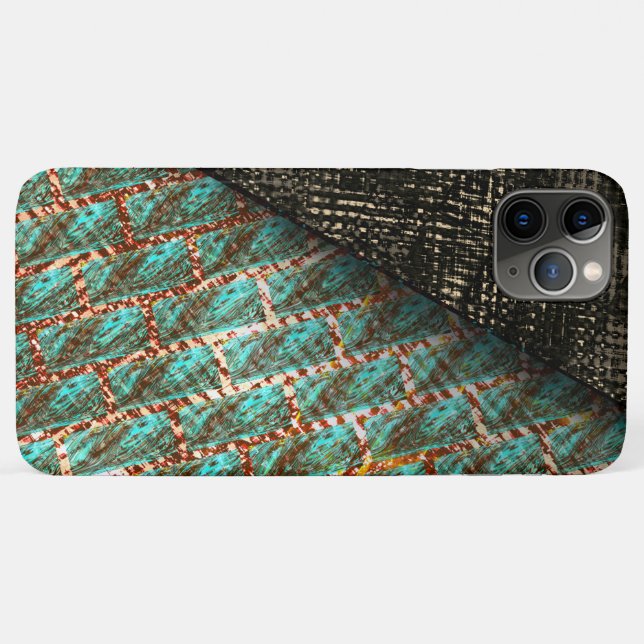 Brilleneffekt hellblau gepunktet, dunkelbraune Det Case-Mate iPhone Hülle (Rückseite (Horizontal))