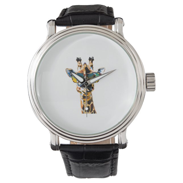 Brillengiraffe mit Sonnenbrille Armbanduhr (Vorderseite)