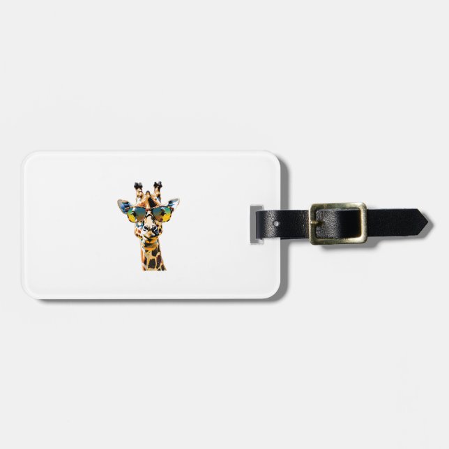 Brillengiraffe mit Sonnenbrille Gepäckanhänger (Vorderseite horizontal)