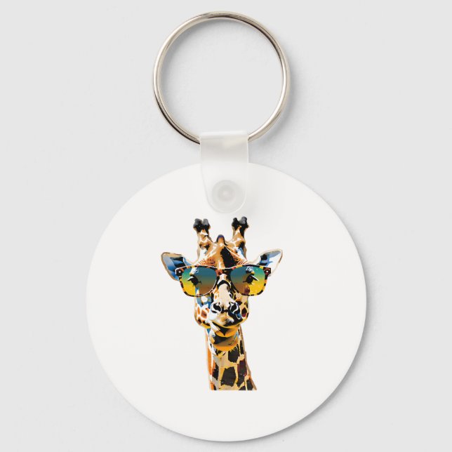 Brillengiraffe mit Sonnenbrille Schlüsselanhänger (Vorderseite)