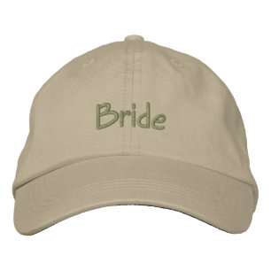 Brillenkappe in Khaki mit grünem Schriftart Bestickte Kappe