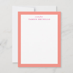 Brillenkoralle und White Personal Stationery Einladung
