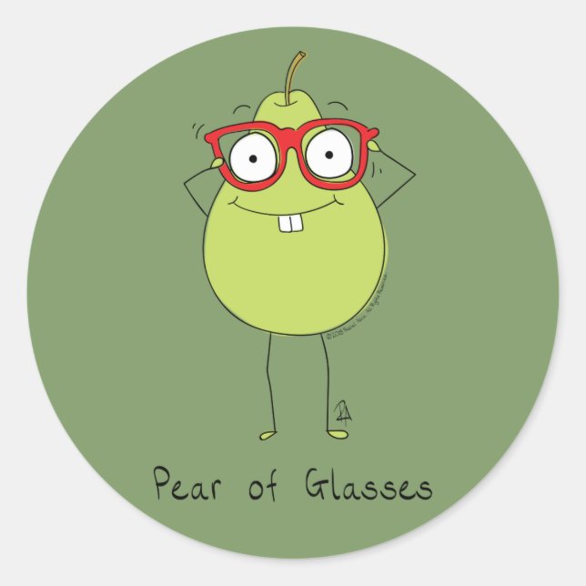 Brillenpear Niedlich & Funny Sticker (Vorderseite)