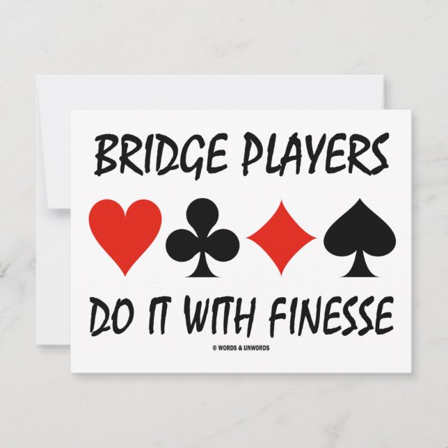 Brillenspieler machen es mit Finesse Four Card Anz Einladung (Vorderseite)
