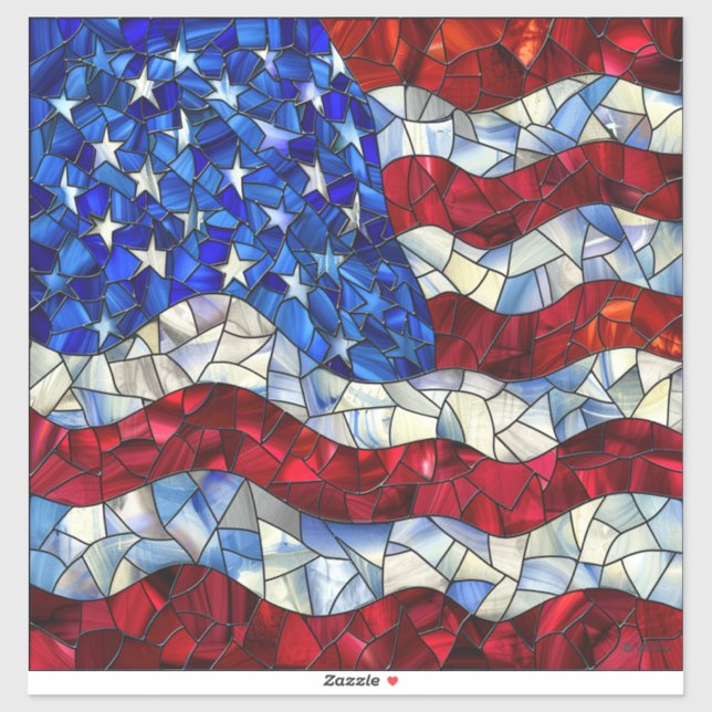 Brillensticker mit amerikanischer Flagge Aufkleber (Blatt)
