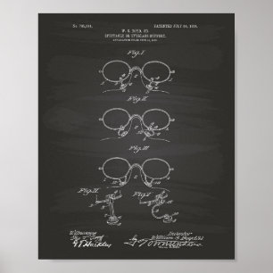 Brillenstütze 1904 Patent Kunst Tafelbild Poster
