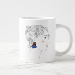 Brillenzeichnung - Portrait Jumbo-Tasse
