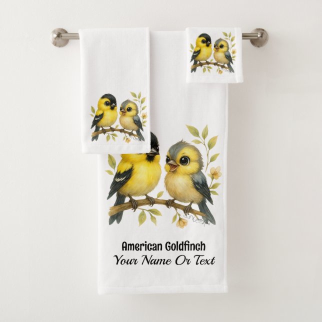 Brilliant American Goldfinch Badhandtuch Set (Insitu)