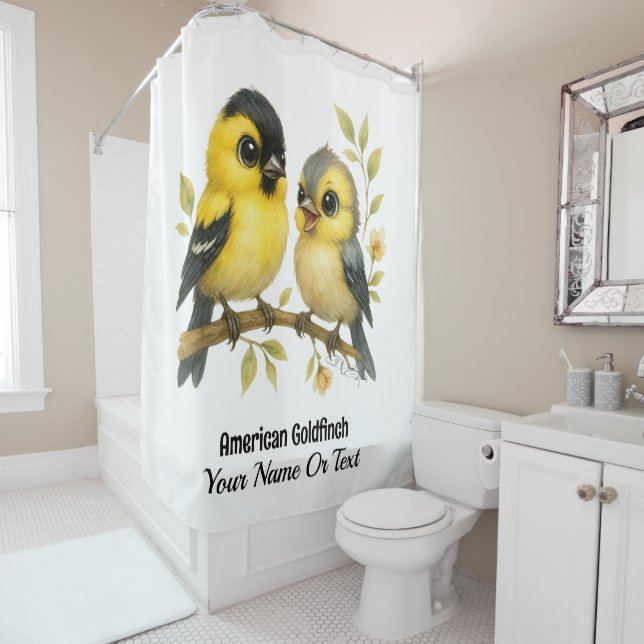 Brilliant American Goldfinch Duschvorhang (Beispiel)