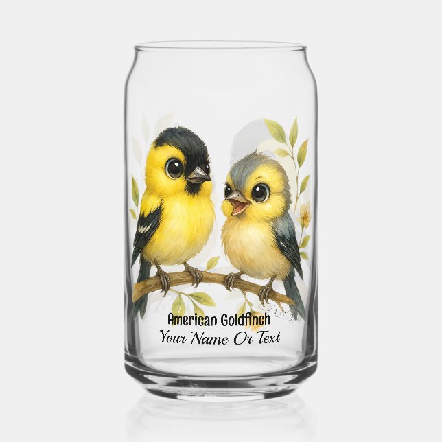 Brilliant American Goldfinch Glass Dosenglas (Vorderseite)
