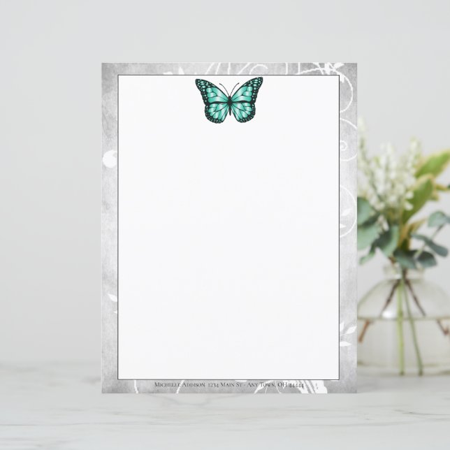 Brilliant Aquamarin Butterfly Stationierung (Stehend Vorderseite)