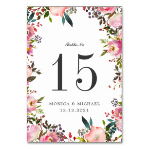 Brilliant Bloom WEDD Personalisierte Tischnummer