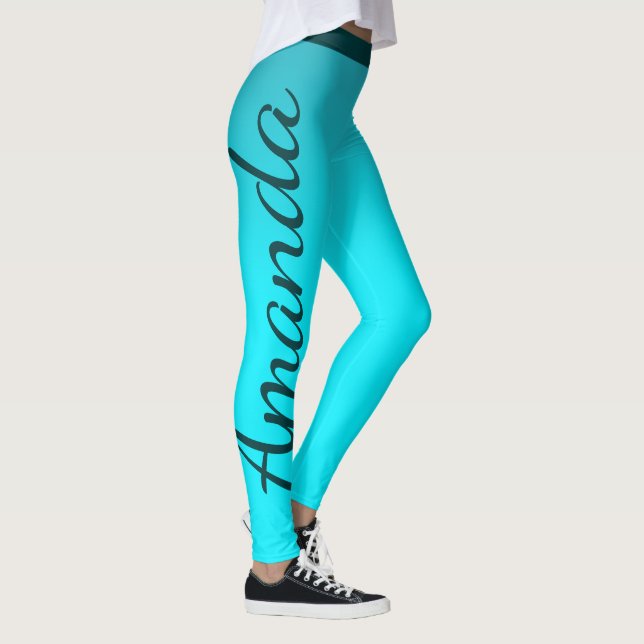 Brilliant Blue Individuelle Name Leggings (Rechts)