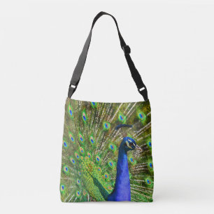 Brilliant Blue Peacock Tragetaschen Mit Langen Trägern