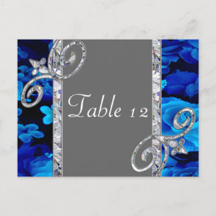 Brilliant Blue Rose & Diamond Wirbel Hochzeit CST2 Postkarte