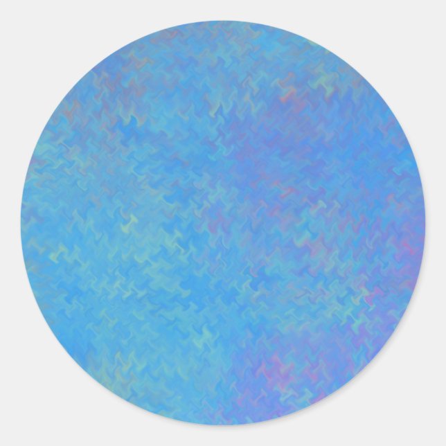 Brilliant Cerulean Blue Marble Künstlerisch Runder Aufkleber (Vorderseite)