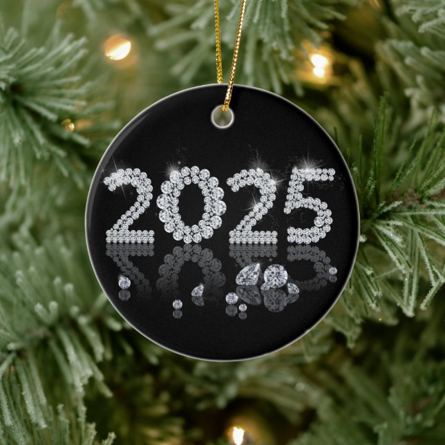 Brilliant Diamonds New Year 2025 Luxury Keramik Ornament (Baum)