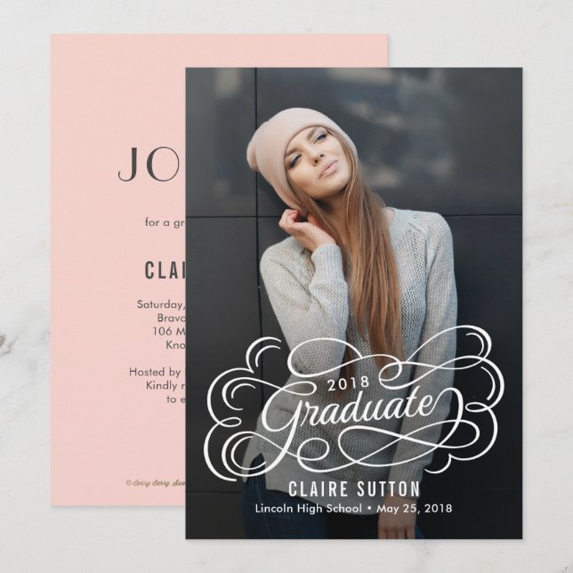 Brilliant Faire-part de fin d'études (Devant / Derrière)