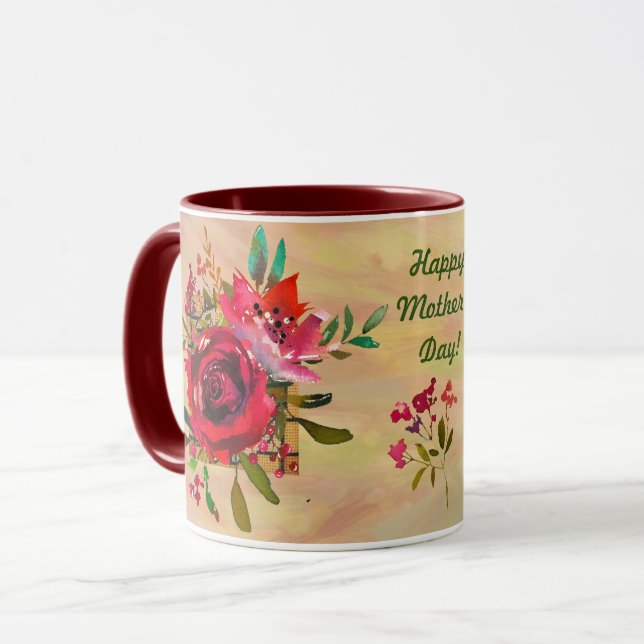 BRILLIANT FLORAL HAPPY MUTTER'S DAY MESSAGE TASSE (Vorderseite Links)