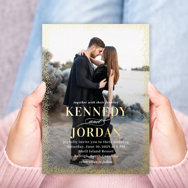 Brilliant Glow FOIL Foto Hochzeit Einladung (Von Creator hochgeladen)