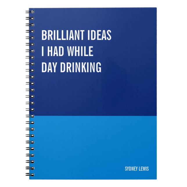 Brilliant Ideas I Had While Day Drinking Funny Notizblock (Vorderseite)