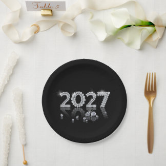 Brilliant Luxus Diamanten Neujahr 2027 Pappteller