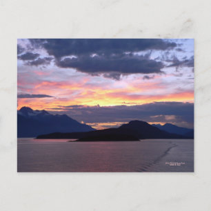 Brilliant Pink Inside Passage Sunset Postcard Postkarte