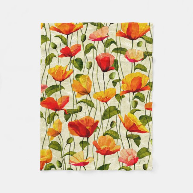 Brilliant Poppies Fleecedecke (Vorderseite)