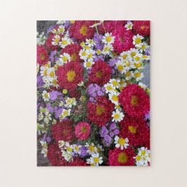 Brilliant Purple Florals Puzzle, 11" x 14", 252 pc