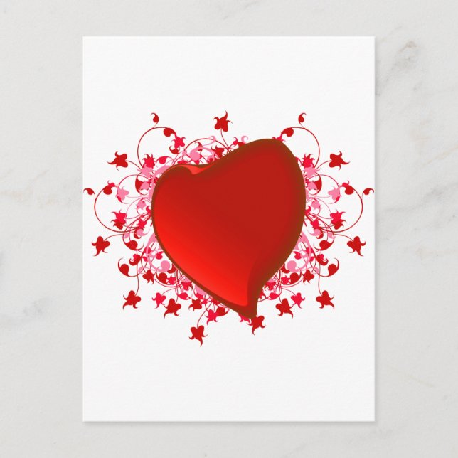 Brilliant Red Heart Postkarte (Vorderseite)