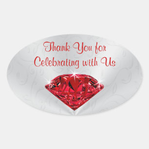 Brilliant Ruby 40 Jahre Jubiläum Danke Stickers