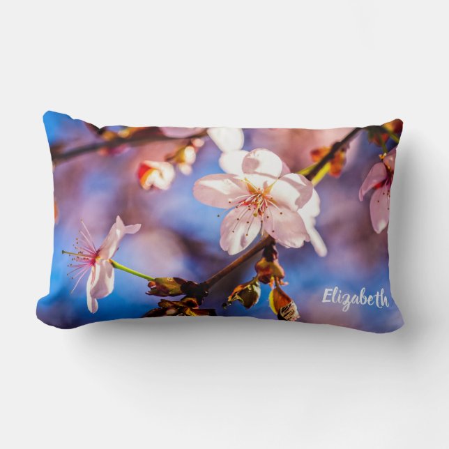 Brilliant Sakura-Blüten Lendenkissen (Vorderseite)