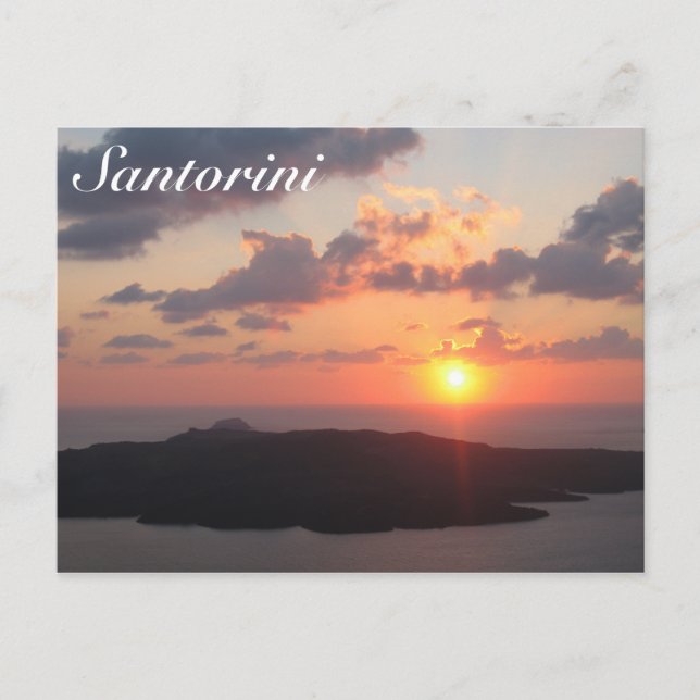 Brilliant Santorini Sunset Postkarte (Vorderseite)