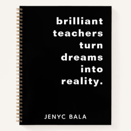 Brilliant Teacher Retro Black & White Design Notizbuch