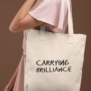 Brillianz tragen Stilvolle Minimal Schwarz & Weiß Tragetasche