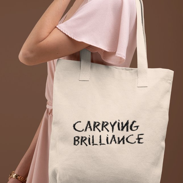 Brillianz tragen Stilvolle Minimal Schwarz & Weiß Tragetasche (Shop now and embrace the brilliance within you!)