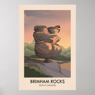 Brimham Rocks AONB Reiseplakat Poster