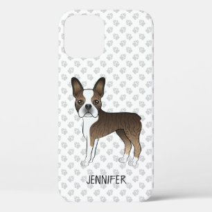 Brindle Boston Terrier Cartoon Dog & Individuelle Case-Mate iPhone Hülle