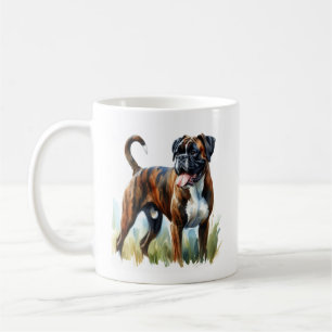 Brindle Boxer Dog in Wasserfarbe Kaffeetasse
