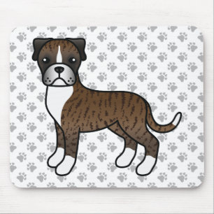 Brindle Boxer Dog Niedlicher Cartoon Illustration Mousepad