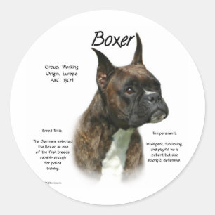 Brindle Boxer History Runder Aufkleber