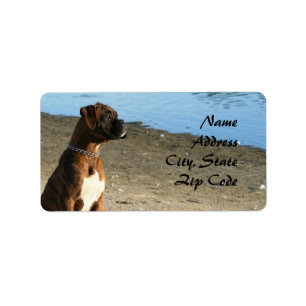 Brindle Boxer Hund Address Labels Adressaufkleber