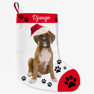 Brindle Boxer Hund, Santa Hunde Kleiner Weihnachtsstrumpf