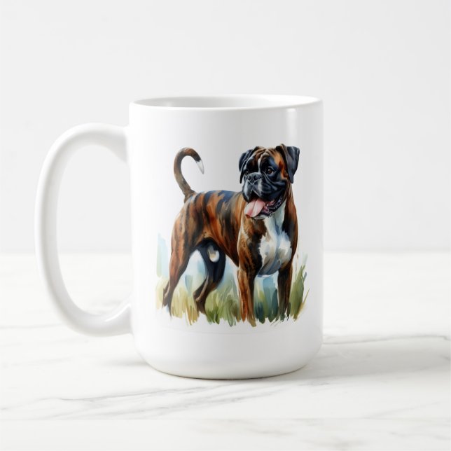 Brindle Boxer in Watercolor Kaffeetasse (Links)