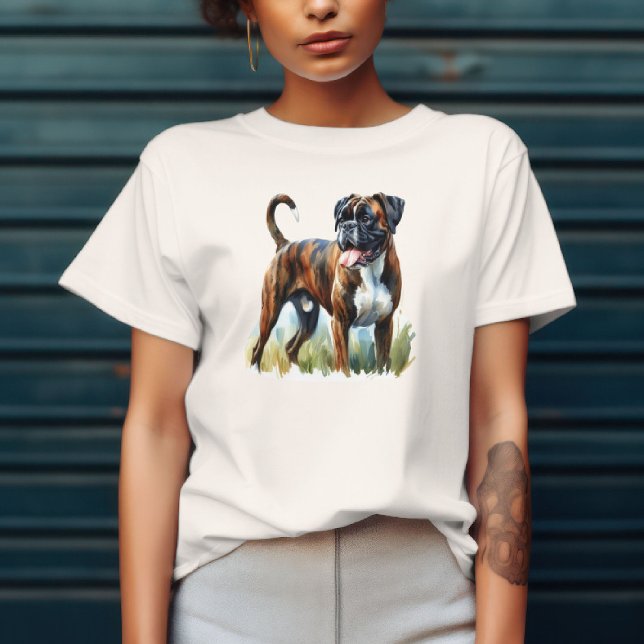 Brindle Boxer in Watercolor T-Shirt (Von Creator hochgeladen)
