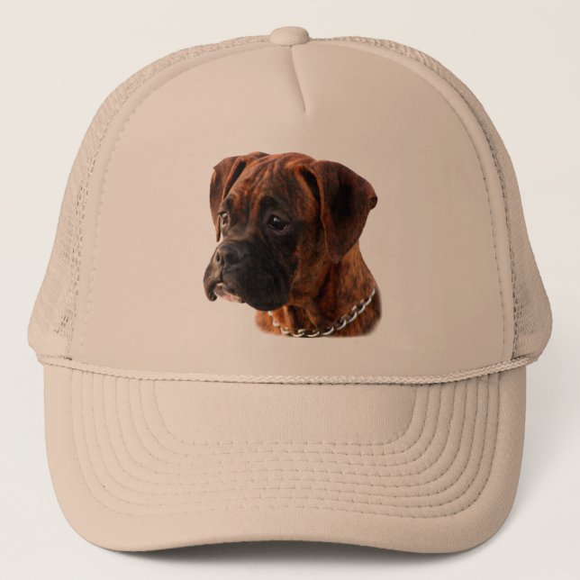 Brindle Boxerwelpe Hut Truckerkappe (Vorderseite)