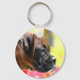 Brindle Boxerwelpen-Schlüsselanhänger Schlüsselanhänger