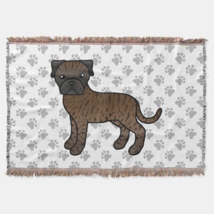 Brindle Bullmastiff Niedlich Cartoon Dog Decke