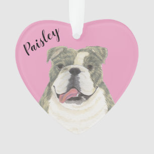 Brindle Coeur Rose Anglais Bulldog