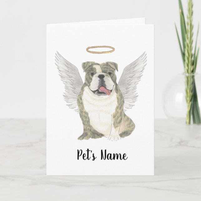 Brindle English Bulldog Beileid Memorial Karte (Vorderseite)